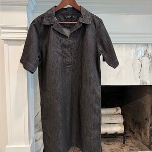 Lauren by Ralph Lauren Charcoal Chambray Shirt Dress